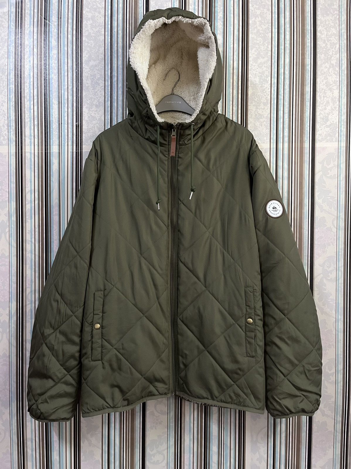 Quiksilver Quilted Fleece reversible hood radical paradise #E5 Size US L / EU 52-54 / 3 - 1 Thumbnail