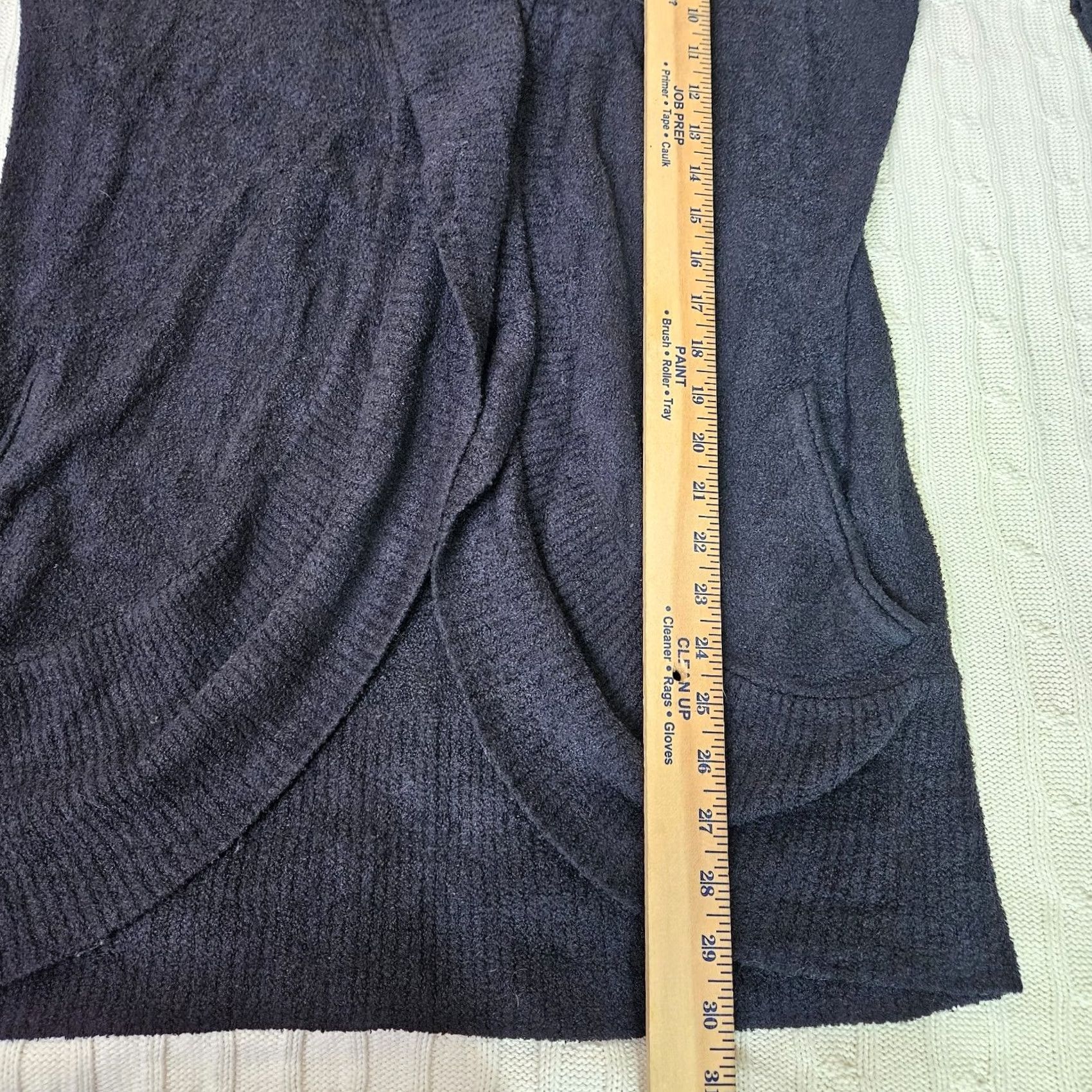 Vintage Barefoot Dreams Cardigan Women Open front Black Sz M Knit V-Neck Modern Casual Solid Fit Regular Dream Size M / US 6-8 / IT 42-44 - 4 Thumbnail