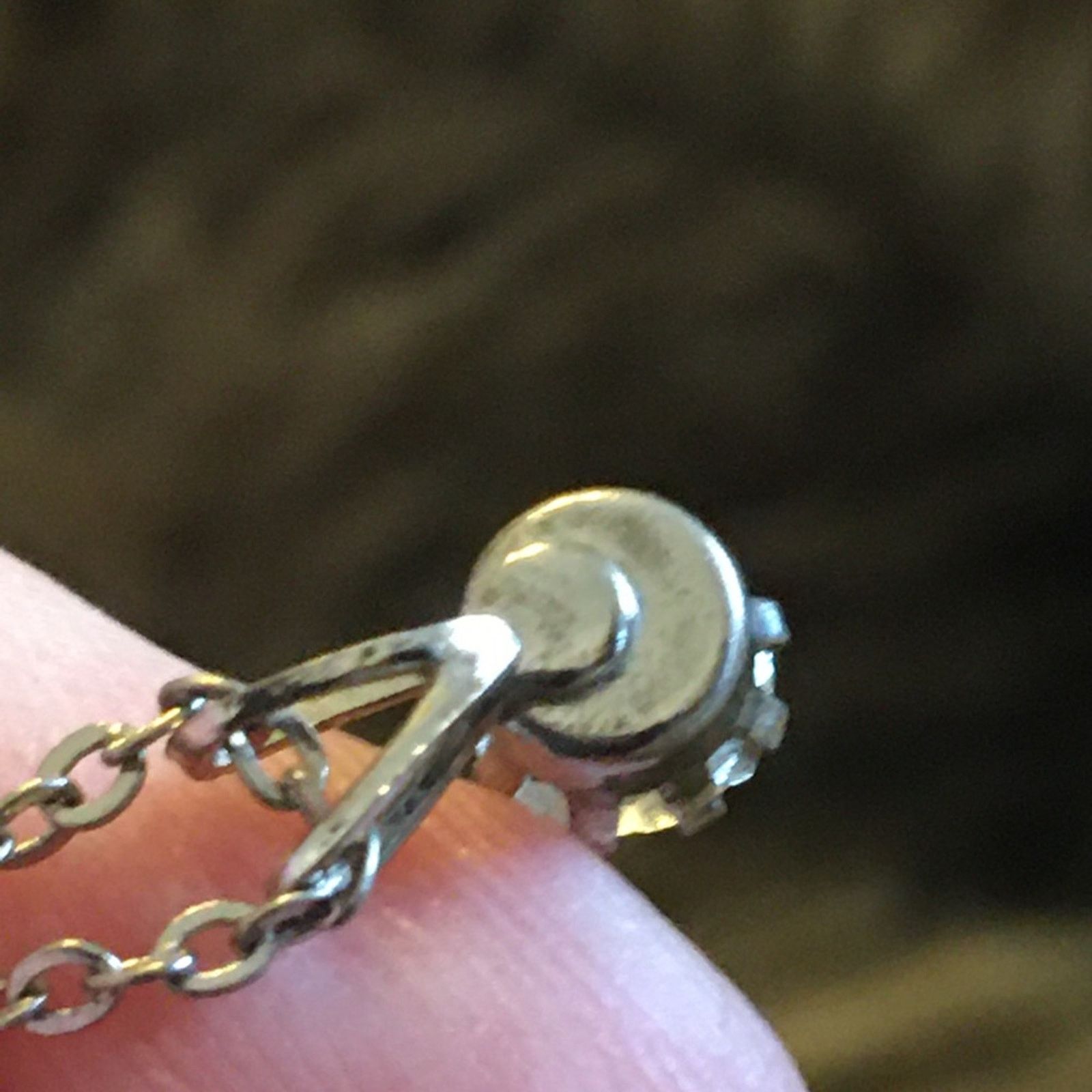 Vintage Vintage clear rhinestone pendant on silver chain Size ONE SIZE - 8 Thumbnail