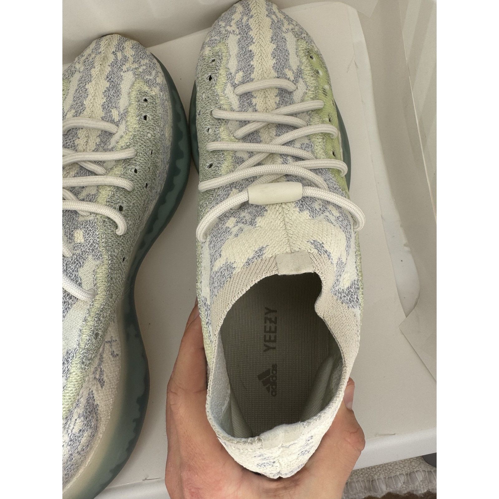 Adidas Adidas Yeezy Boost 380 Shoes Mens Blue Oat Reflective Knit Size US 12 / EU 45 - 9 Thumbnail