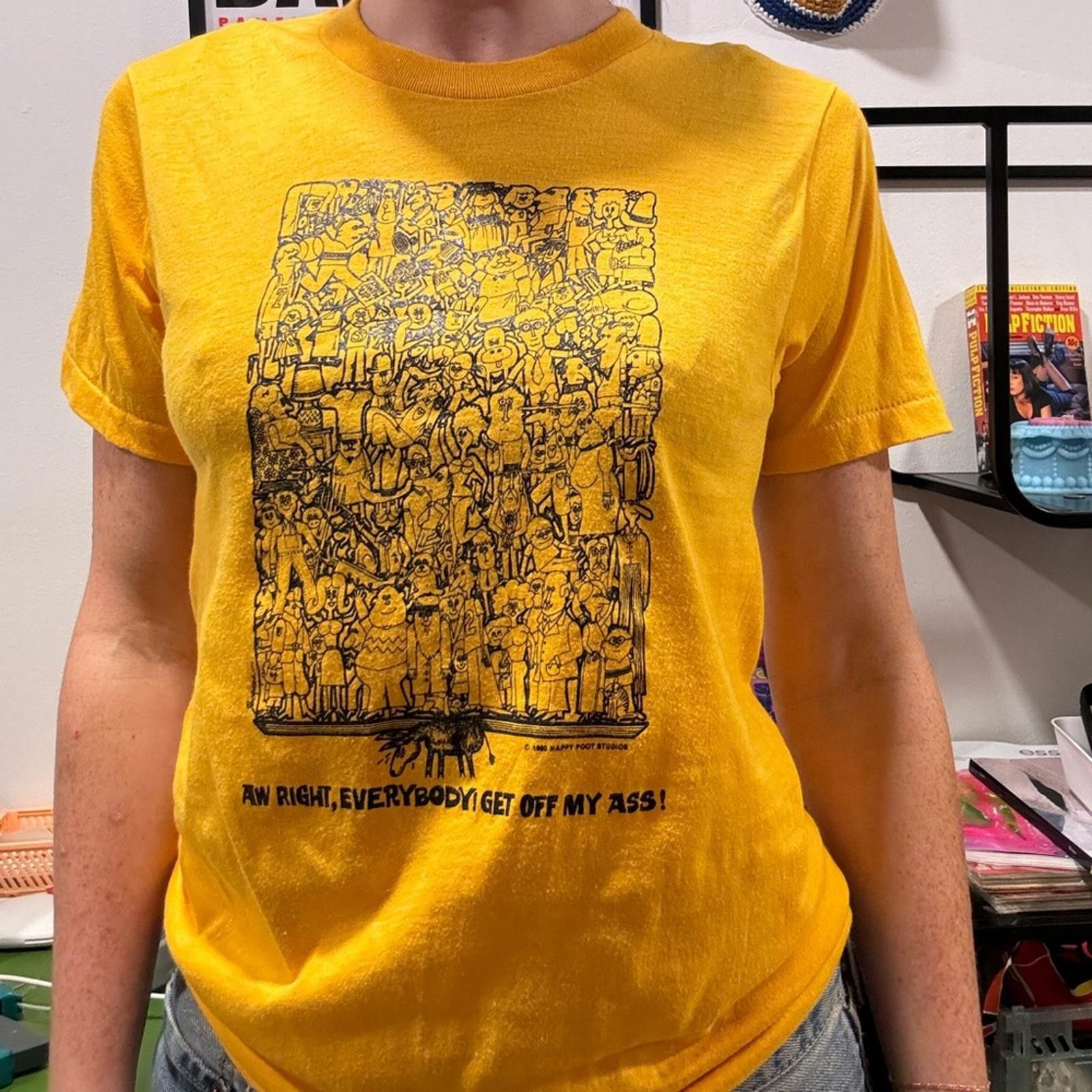 Vintage 1980 SCREEN STARS GET OFF MY A$$ T-SHIRT Size US M / EU 48-50 / 2 - 3 Thumbnail