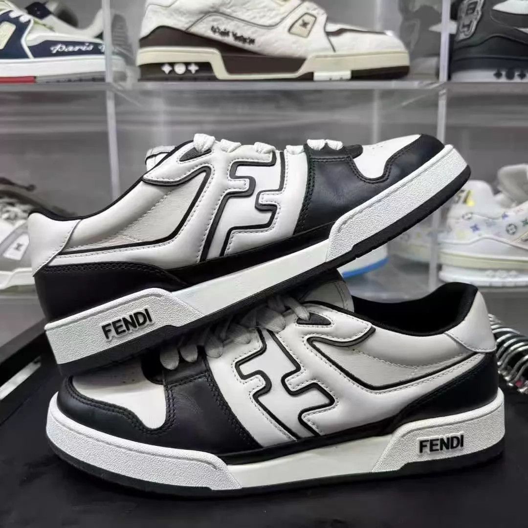 Fendi FENDI Match Leather 43 Low Top Round Toe Lace Sneaker Size US 10 / EU 43 - 2 Thumbnail