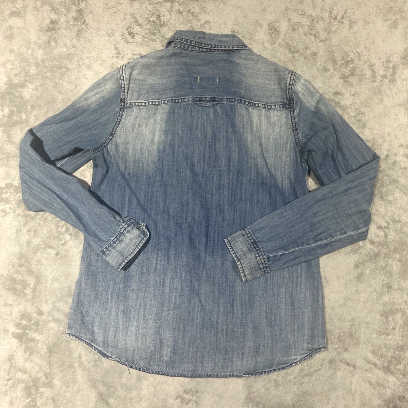 Madewell Madewell Shirt Womens XS Blue Denim Button-Up Long Sleeve Collared Casual Solid Regular Size XS / US 0-2 / IT 36-38 - 6 Thumbnail