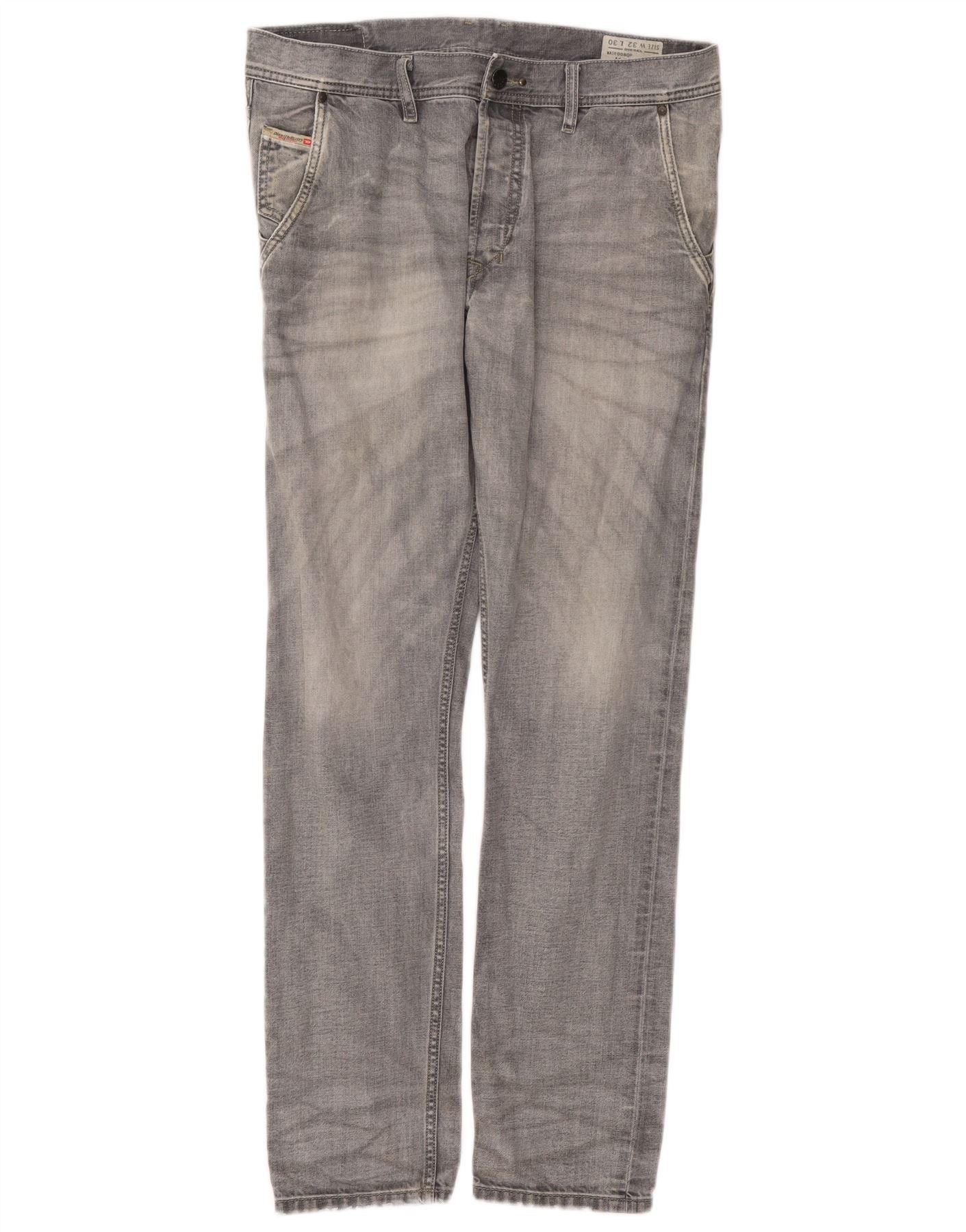 Diesel Mens Kakee Carrot Slim Jeans W32 L30 Grey Cotton Size US 32 / EU 48 - 1 Thumbnail