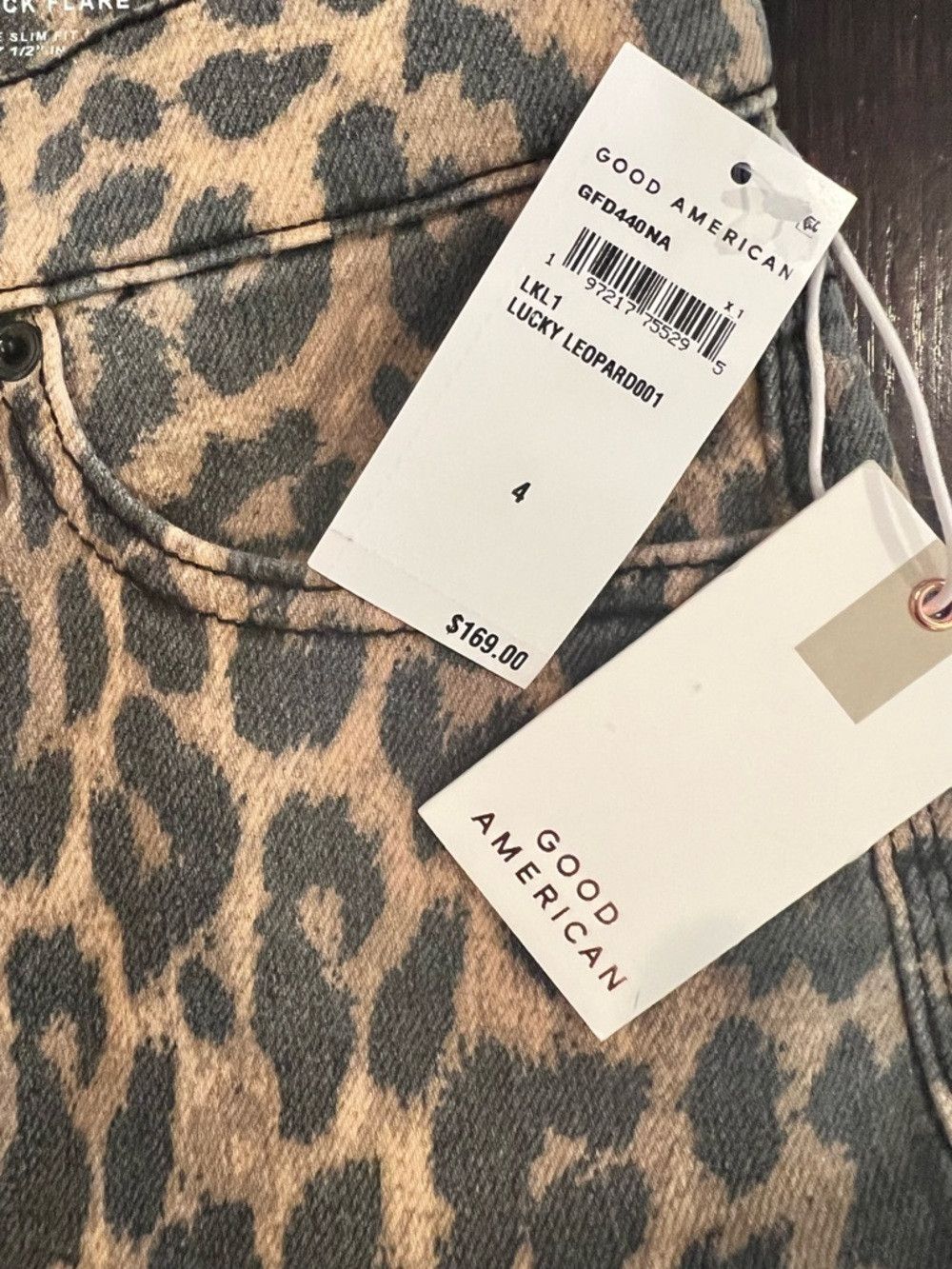 Good American Good American Good Standard Kick Flare Jeans Leopard Print Size 27" / US 4 / IT 40 - 6 Thumbnail