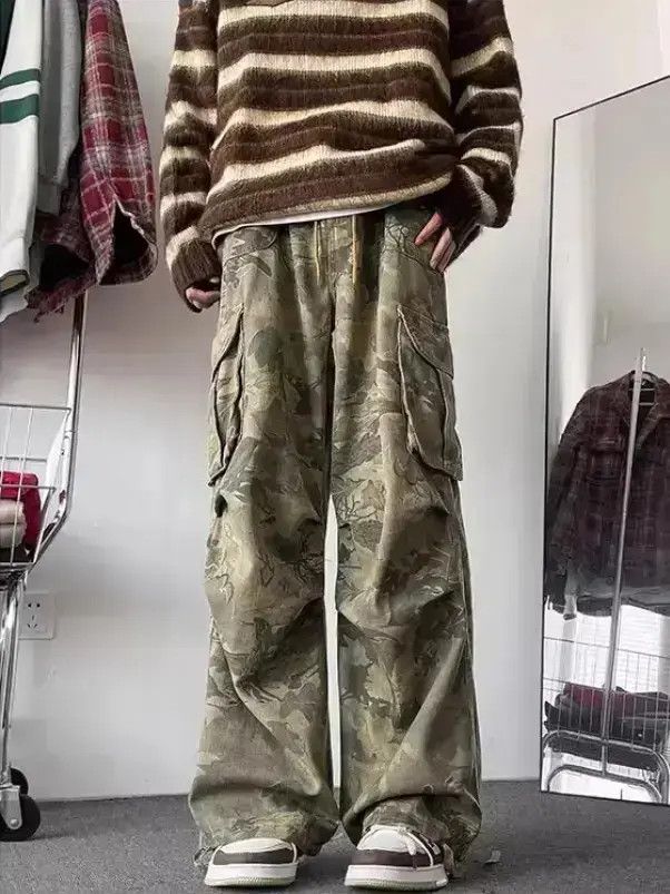 Japanese Brand Loose straight leg wide leg camouflage jeans Size US 32 / EU 48 - 3 Thumbnail