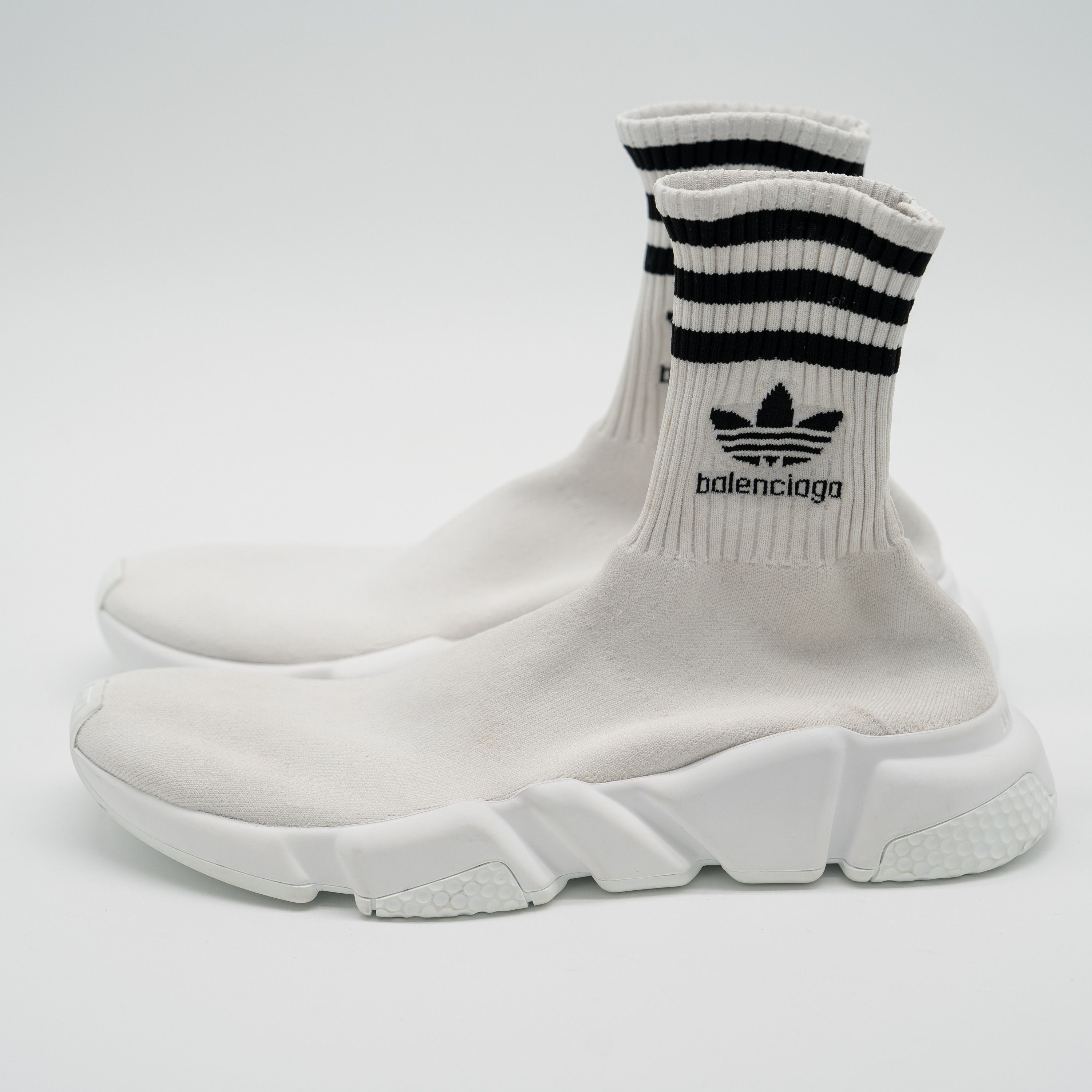 Adidas × Balenciaga Balenciaga Adidas Speed High-Top Sneakers White Black Size US 10 / IT 40 - 4 Thumbnail