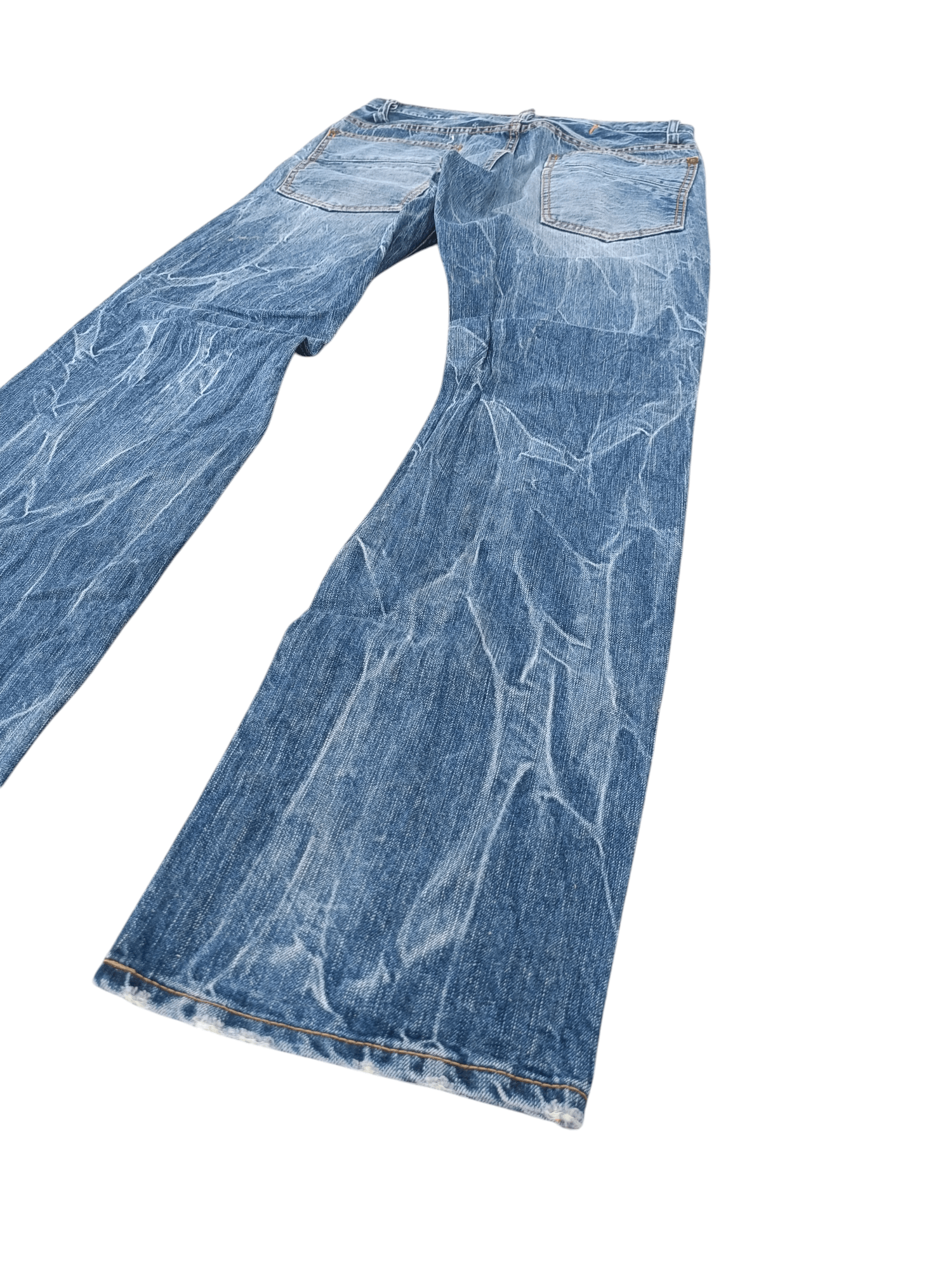 If Six Was Nine × Japanese Brand FLARED💥JAPANESE BRAND BLUE WAY THUNDER FADED DENIM 🟦 E188 Size US 30 / EU 46 - 14 Thumbnail