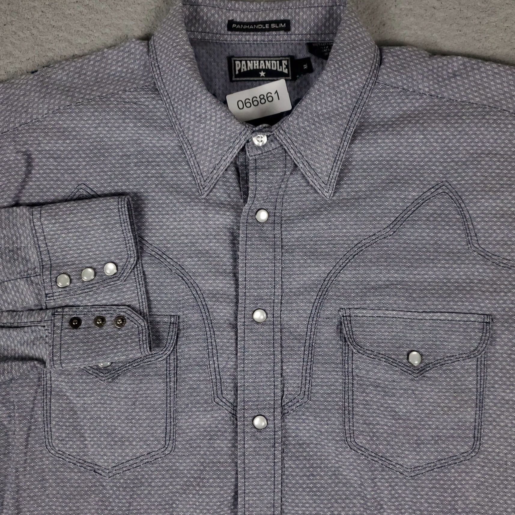 Vintage Panhandle Slim Shirt Mens XL Blue Western Pearl Snap Button Up Long Sleeve Size US XL / EU 56 / 4 - 2 Thumbnail