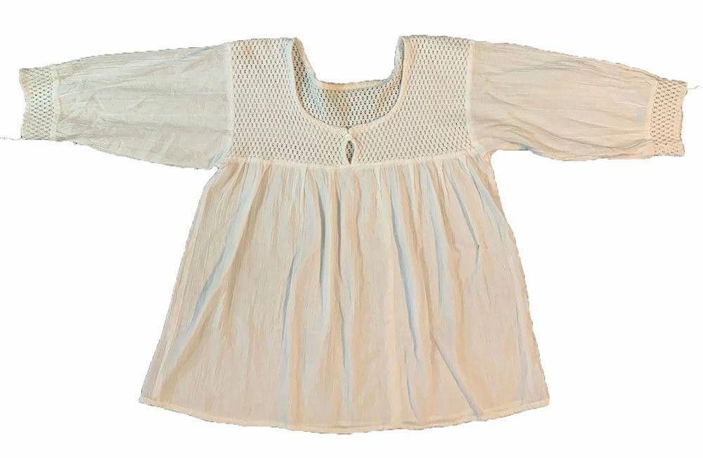 Designer Pre Owned White Hand Made Blouse M Size M / US 6-8 / IT 42-44 - 2 Thumbnail