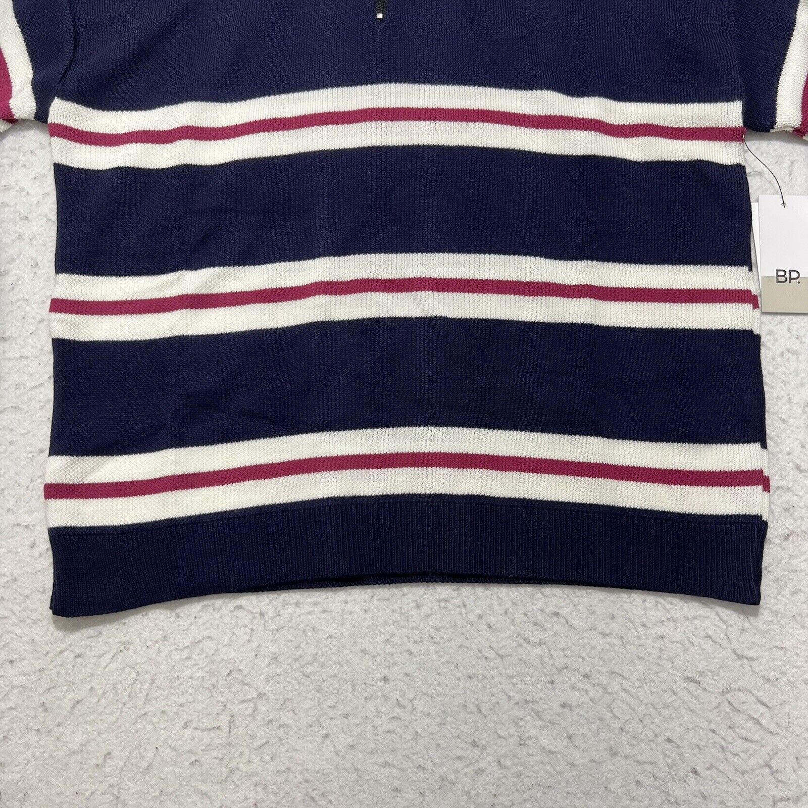 Nordstrom Nordstrom Blue White Pink Quarter Zip Striped Sweatshirt NWT Size XS / US 0-2 / IT 36-38 - 4 Thumbnail