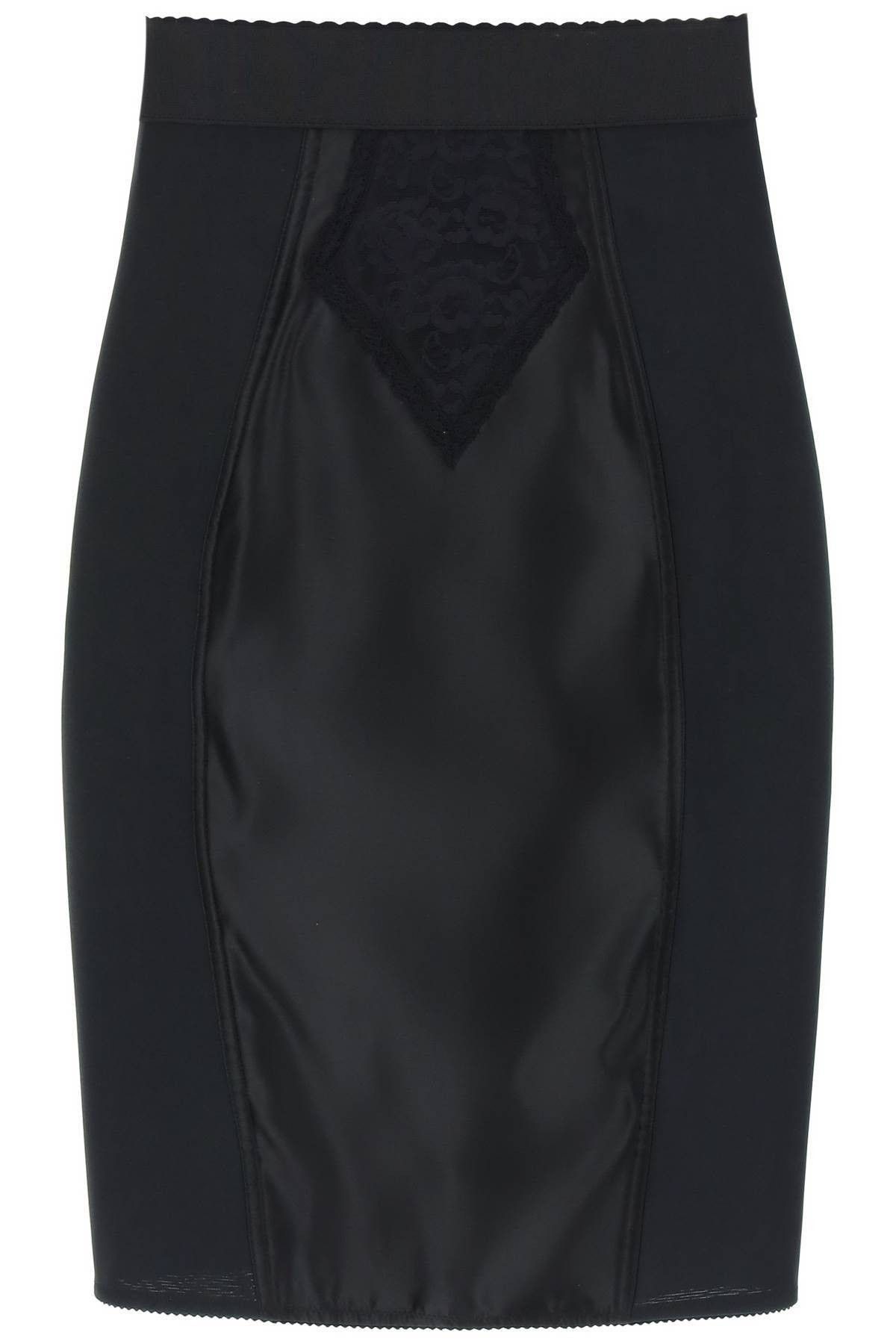 image of Dolce Gabbana "mini Satin And Powernet Skirt" Size Eu 40 For Women in Nero