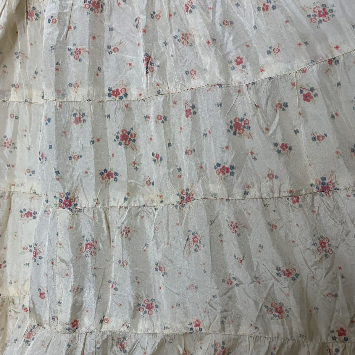 Other Vintage 30s Baby Pink Creme Tiered Puff Sleeve Maxi Dress Size S / US 4 / IT 40 - 13 Thumbnail