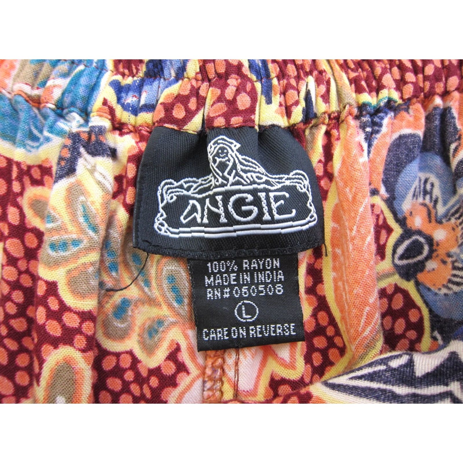 Vintage Angie Women Floral High Rise Ruffle Wrap Shorts 100% Rayon Orange Blue Large Size 36" / US 14 / IT 50 - 4 Thumbnail