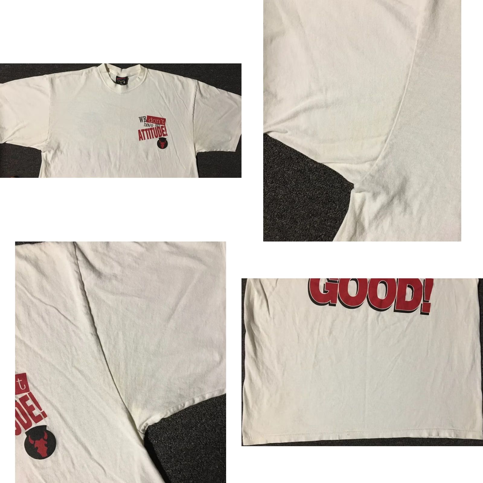 Vintage VINTAGE I Dont Have An Attitude Im Just Good Faded Shirt XL White Mens T-Shirt Funny Saying Grunge 90s Size US XL / EU 56 / 4 - 8 Thumbnail