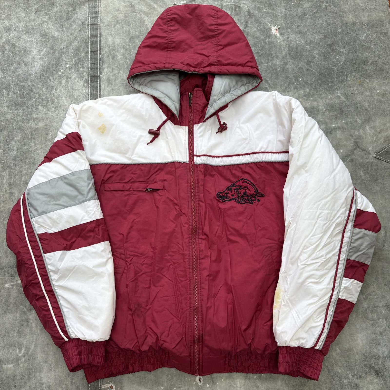 Vintage Vintage 90s Arkansas Razorbacks College Sports Puffer Jacket Size US XL / EU 56 / 4 - 1 Thumbnail