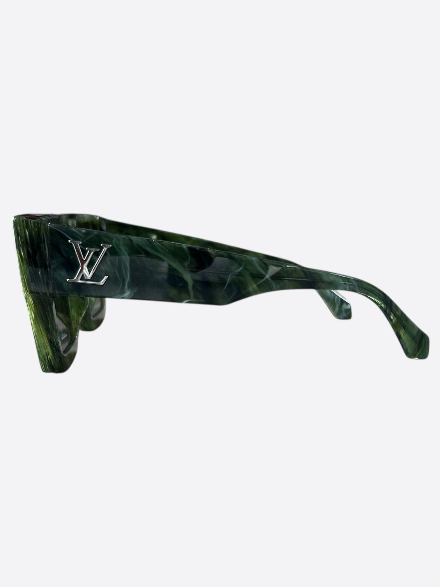 Louis Vuitton Louis Vuitton Green Marble Cyclone Sunglasses Size ONE SIZE - 3 Thumbnail