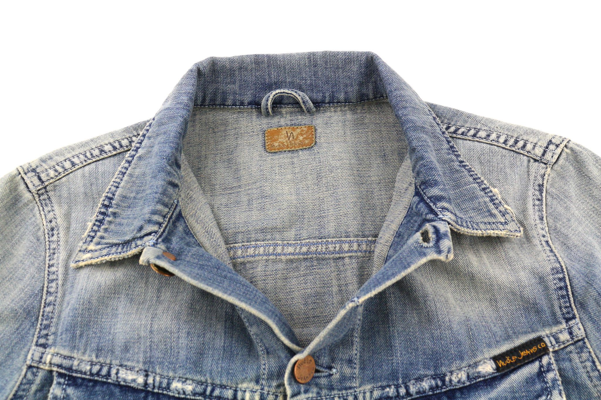 Nudie Jeans BILLY S Denim Light Shades Buttoned Logo Jacket 80752 Size US S / EU 44-46 / 1 - 4 Thumbnail
