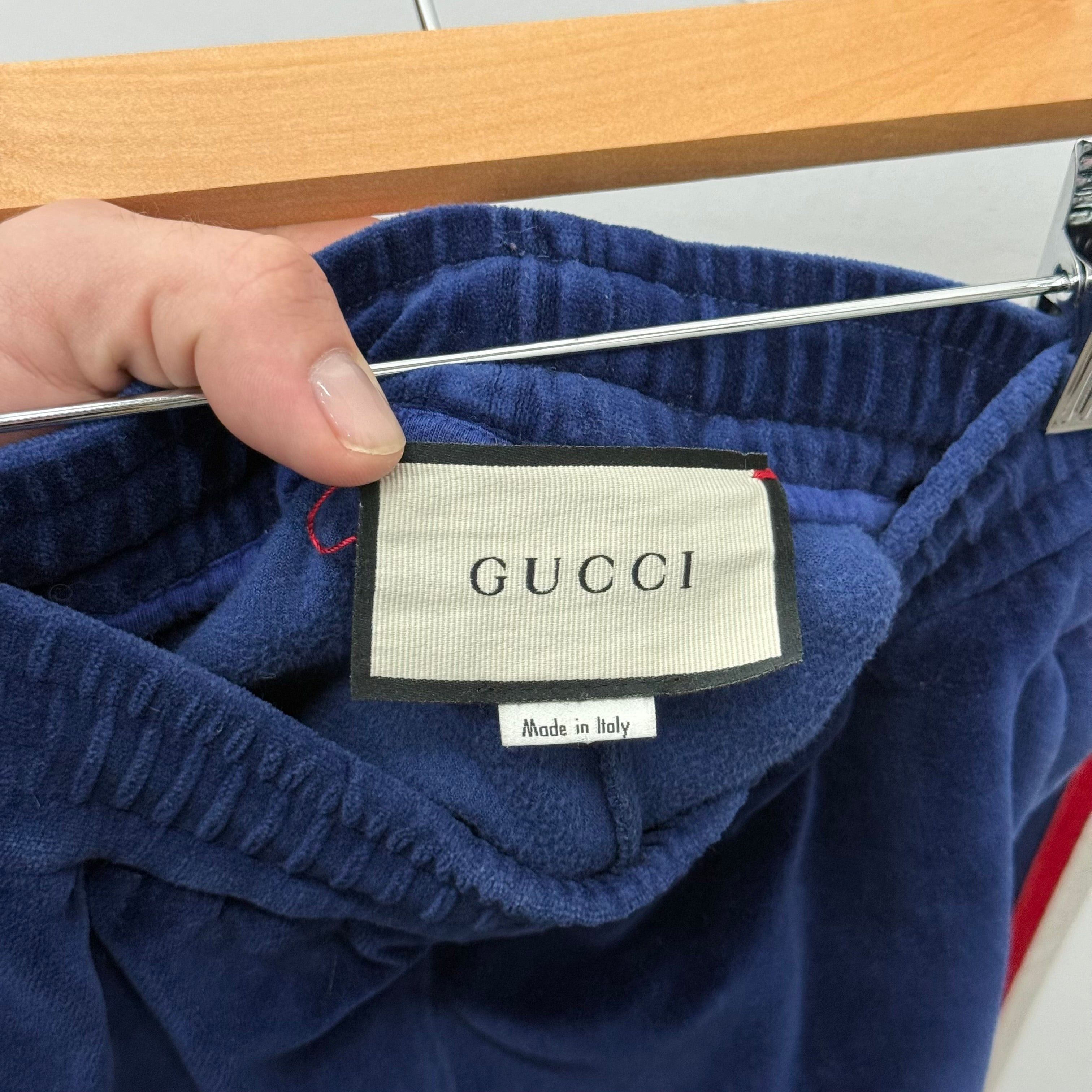Gucci Gucci Blue/Red Stripe Velvet Track Sweatpants - Size S Size US 30 / EU 46 - 5 Thumbnail