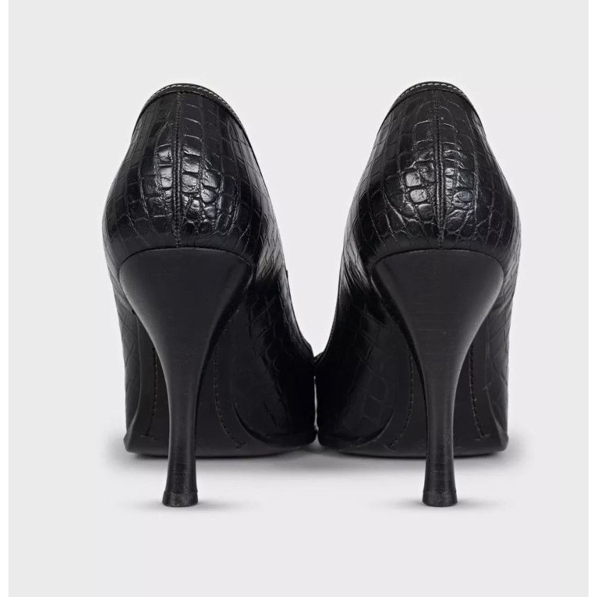 Prada Prada Black Leather Pointed-Toe Pumps, Size 40.5 Size US 10.5 / IT 40.5 - 4 Thumbnail