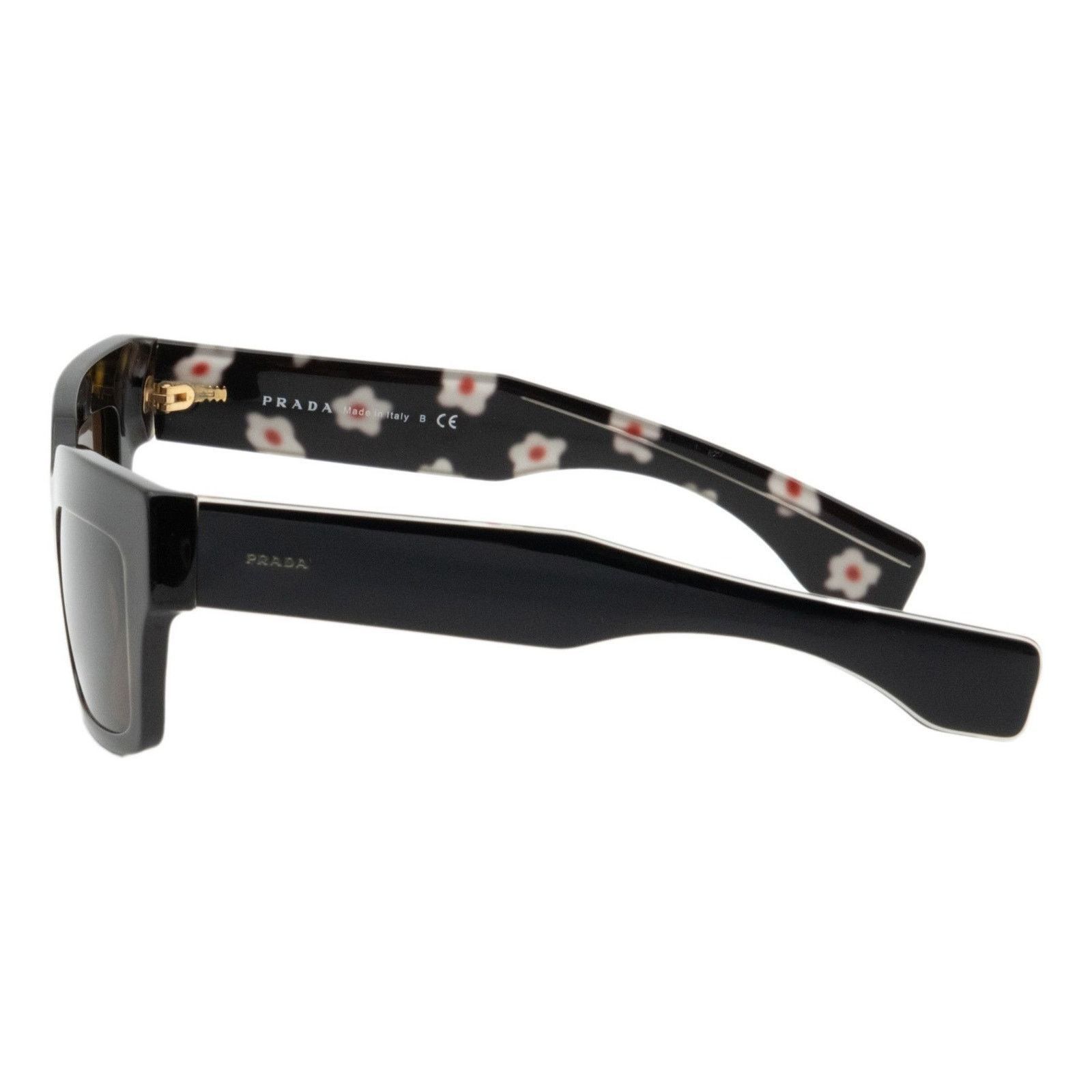Prada SPR 28P Floral Havana Logo Square Sunglasses