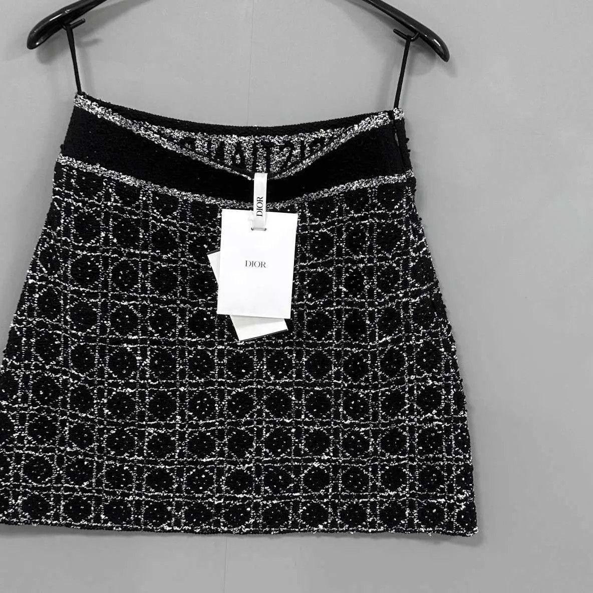 Dior Dior Black & White Tweed Houndstooth Mini Skirt 34 Size 25" / US 0 / IT 36 - 3 Thumbnail
