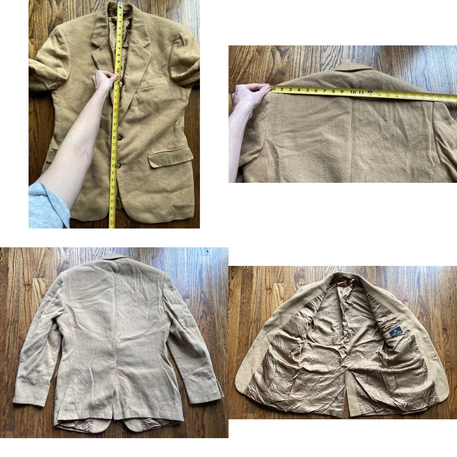 Brooks Brothers Brooks Brothers Blazer Mens 39R Camel Hair Coat Single-Breasted Tan Jacket Sports Coat Notch Lapel Four-Button Vented Regular Fit Dry Clean Only Bel Size 40R - 8 Thumbnail