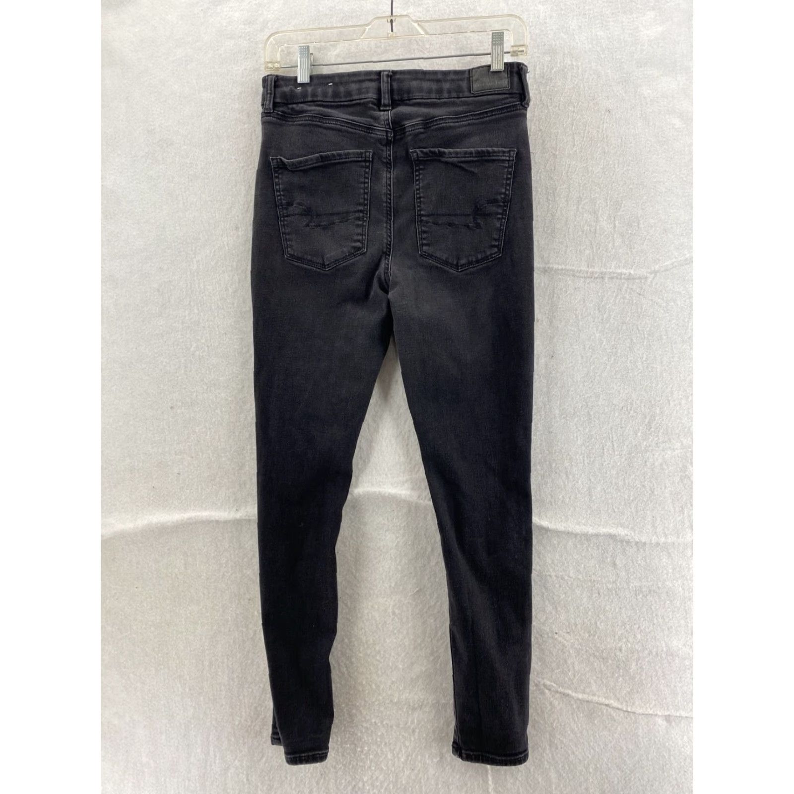 American Eagle Outfitters American Eagle Jeans Womens 8 Short Curvy Hi Rise Jegging Black Denim Distressed Size 30" / US 8 / IT 44 - 7 Thumbnail