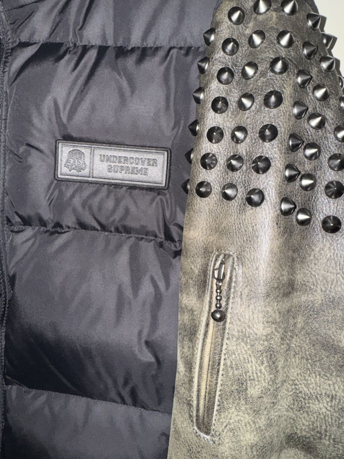 Supreme × Undercover Supreme X Undercover Studeed Leather Puffer Jacket Size US XL / EU 56 / 4 - 2 Thumbnail