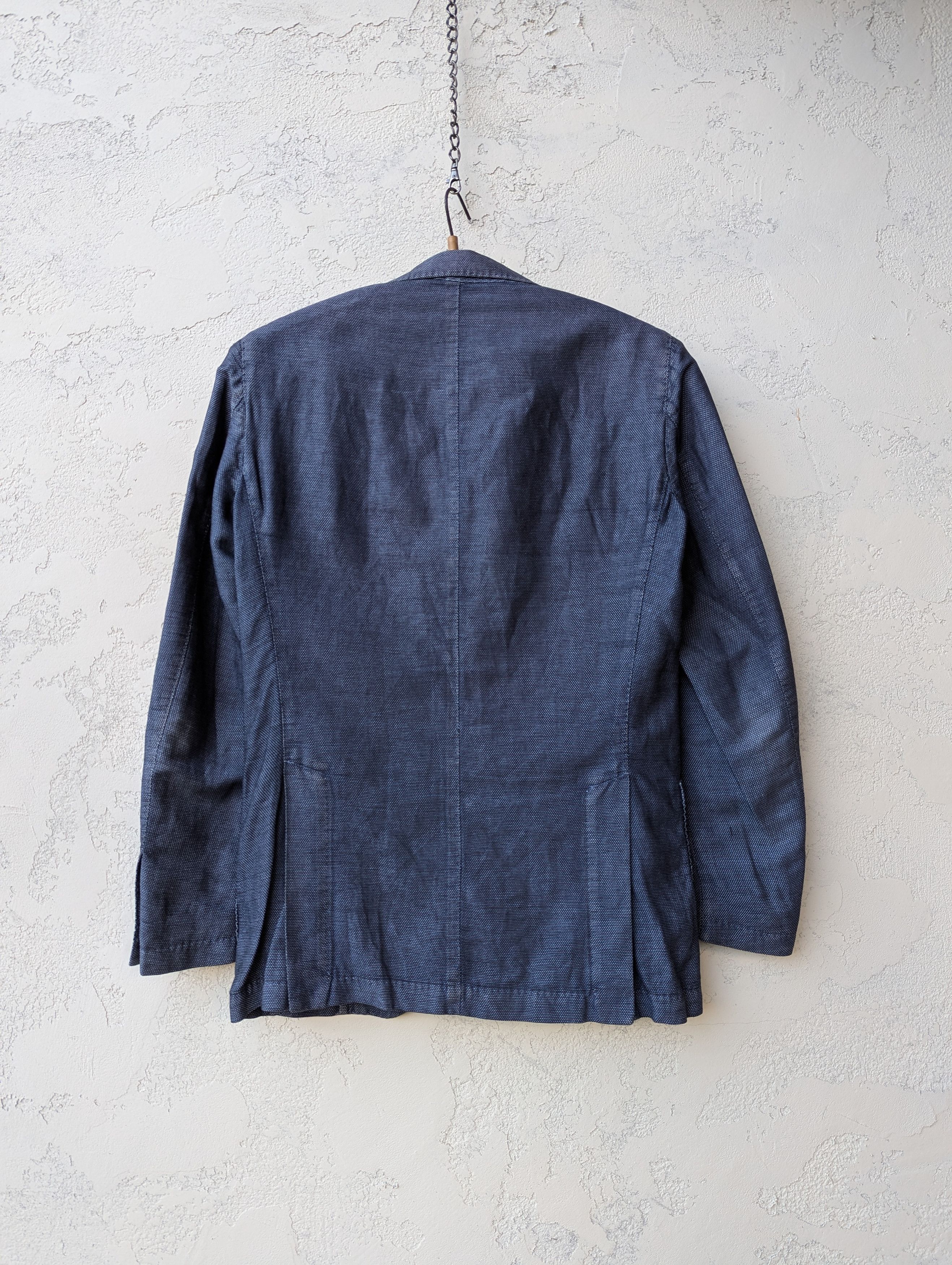 Boggi Boggi Milano Linen-Blend Blazer Blue Slim Fit Jacket Size 38S - 14 Thumbnail