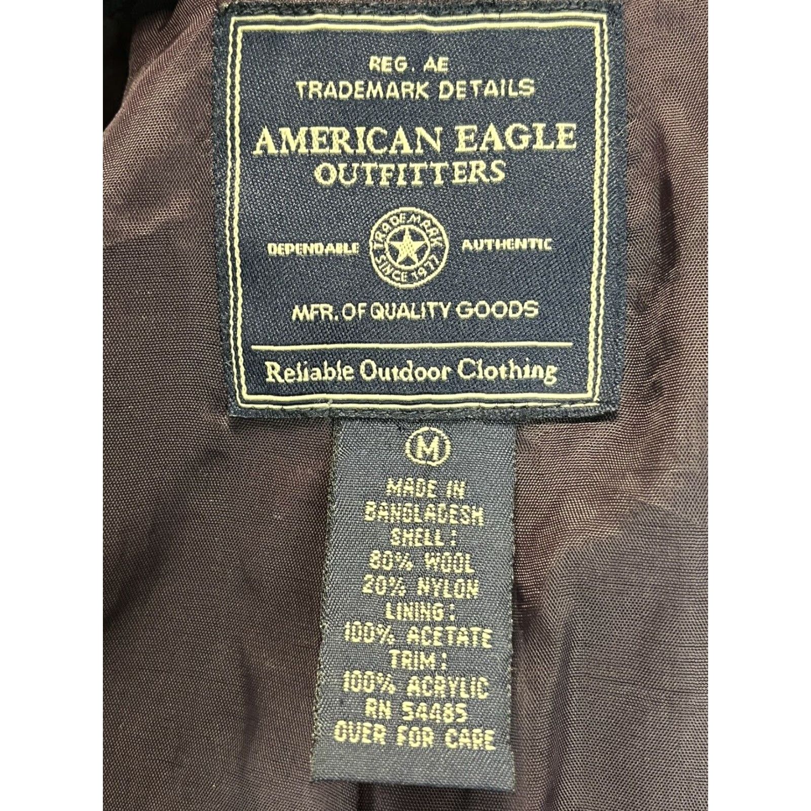 American Eagle Outfitters VINTAGE American Eagle Wool Blend Coat Jacket Blue Womens Medium Faux Fur Collar Y2K Size M / US 6-8 / IT 42-44 - 6 Thumbnail