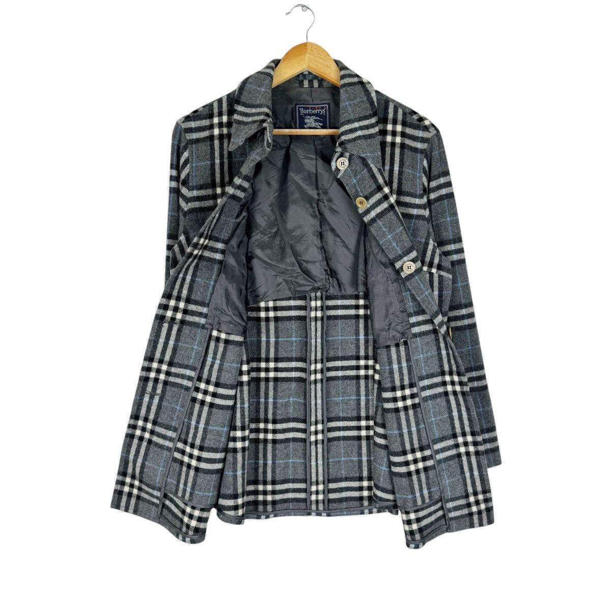 Burberry × Burberry Prorsum × Vintage ☀️BURBERRYS WOOL NOVA CHECK BUTTON JACKET Size M / US 6-8 / IT 42-44 - 13 Thumbnail