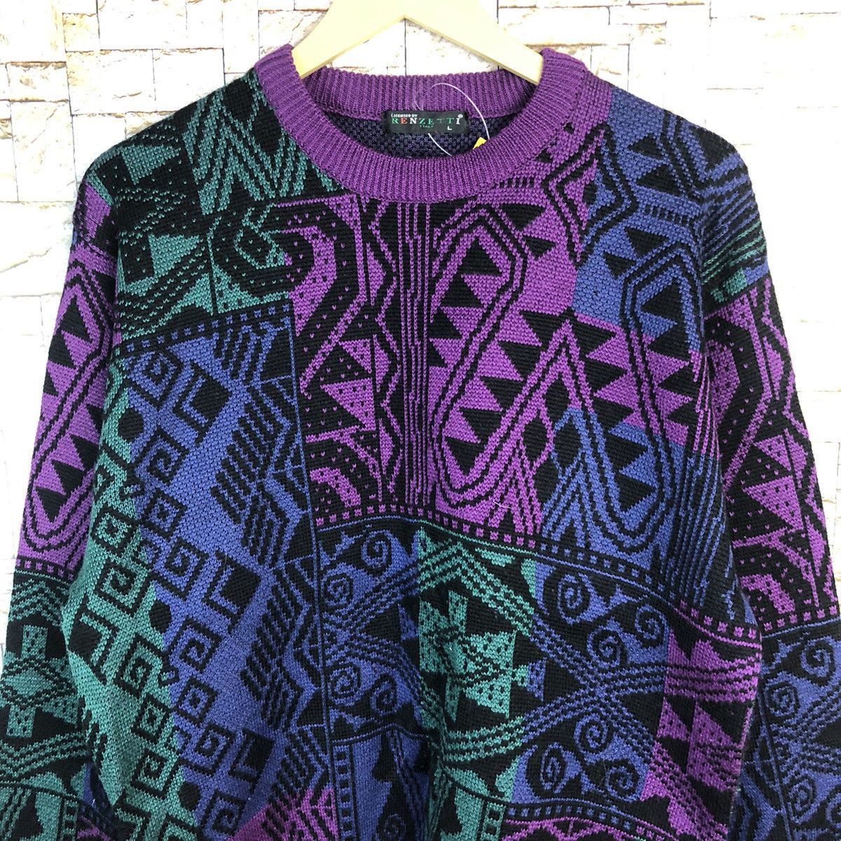 Italia Independent D Renzetti Italy Purple art design Knitwear sweatshirt #A481 Size US M / EU 48-50 / 2 - 5 Thumbnail