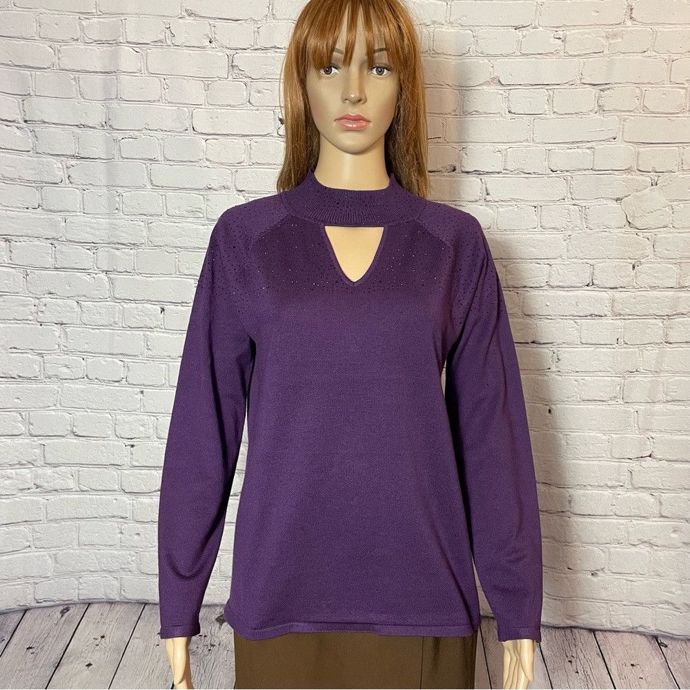Other NWT New Cable & Gauge Aubergine Cut Out Long Sleeve Embelli Size M / US 6-8 / IT 42-44 - 1 Thumbnail