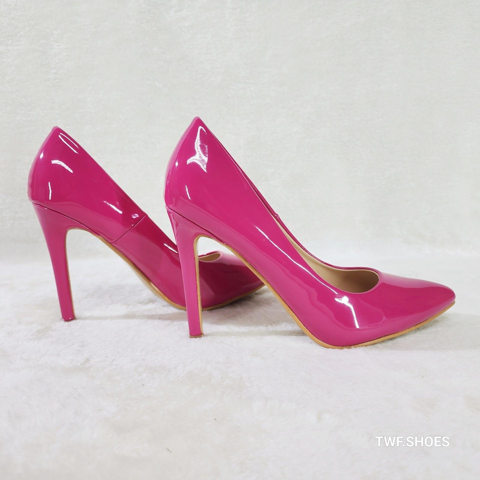Other Glam Fuchsia Hot Pink Patent High Heel Stiletto Shoes Pumps Size US 10 / IT 40 - 1 Thumbnail