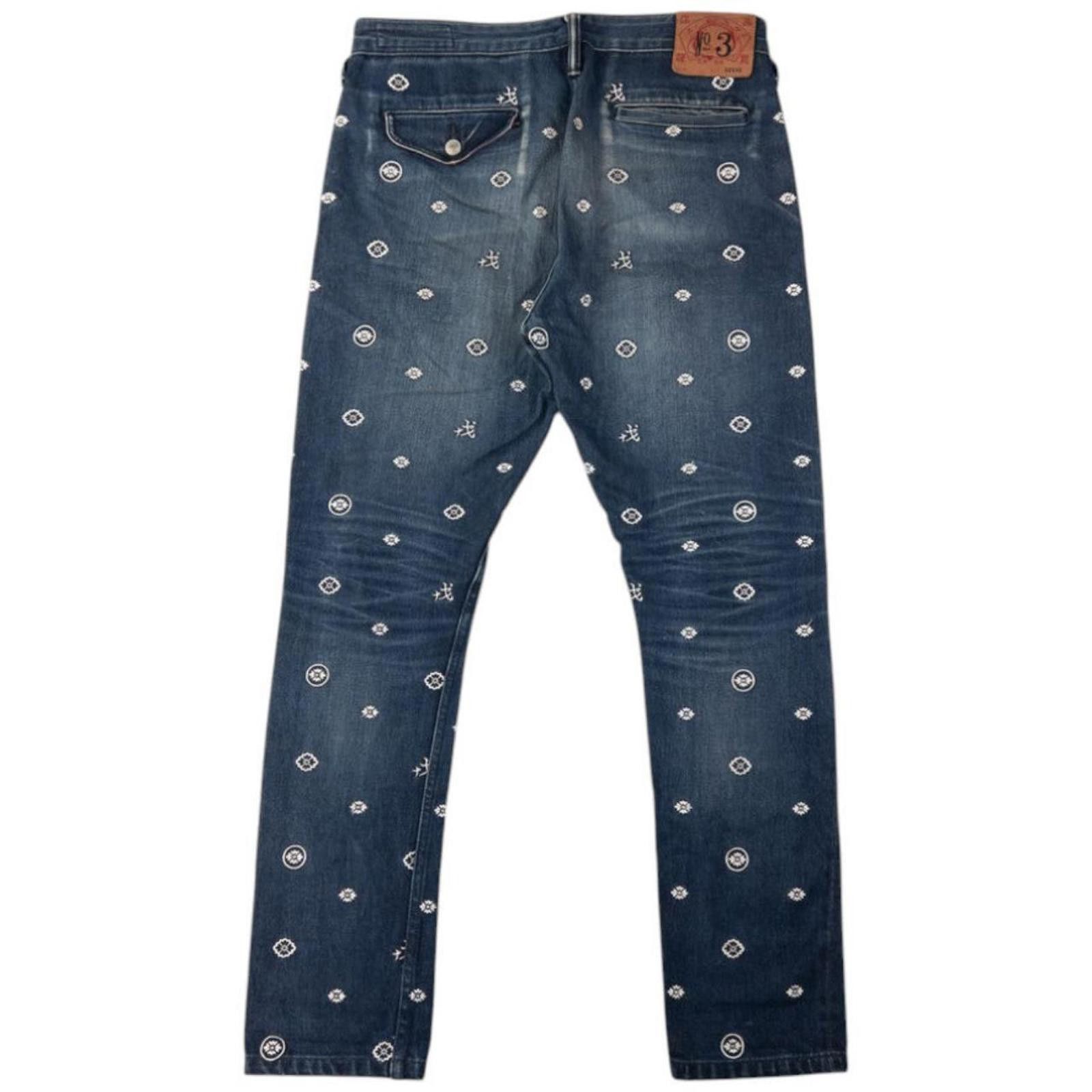 Evisu Vintage Evisu Monogram Kamon Japanese Denim Jeans Size W33 Size US 33 - 2 Thumbnail