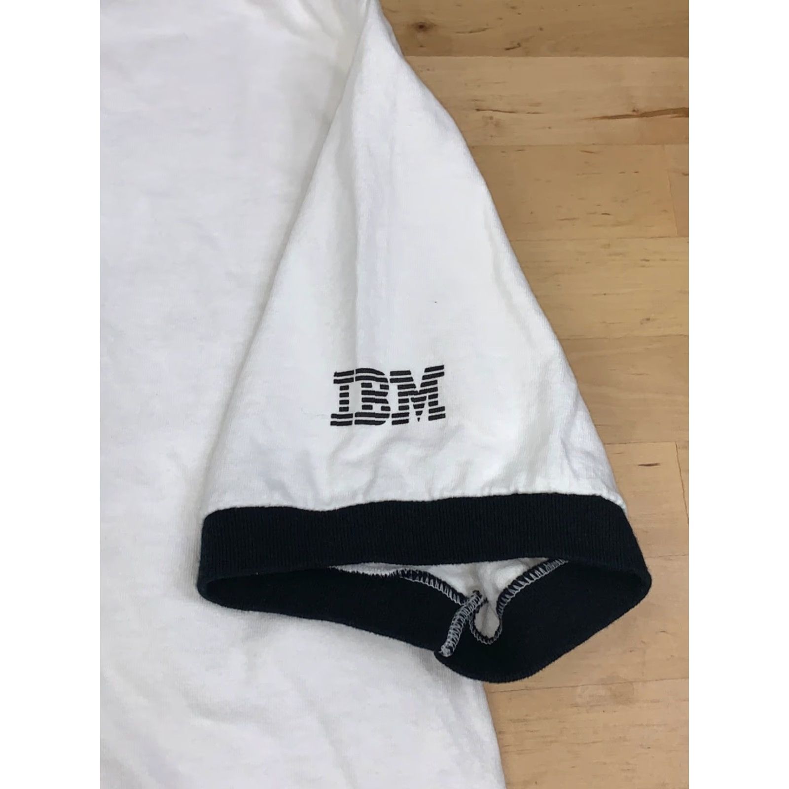 Anvil VINTAGE IBM Tech Shirt Mens L Ringer Y2K Short Sleeve Pullover 12375 Size US L / EU 52-54 / 3 - 6 Thumbnail