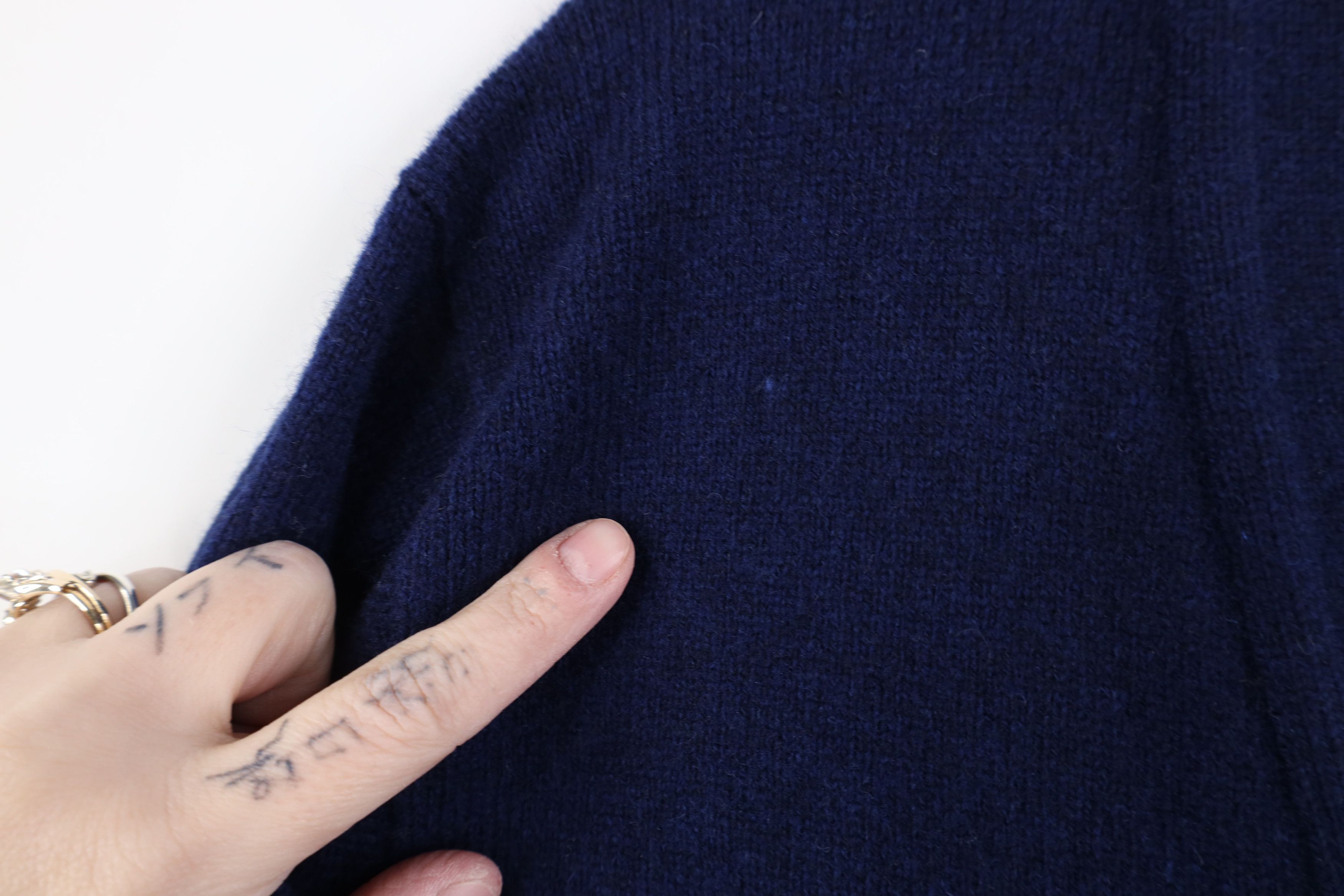 Vintage Vintage 70s Streetwear Lambswool Cardigan Sweater Navy Blue Size US XXL / EU 58 / 5 - 7 Thumbnail