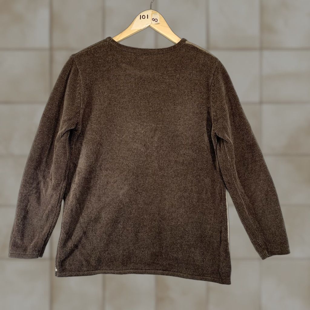 Vintage VINTAGE Jenny Chenille Knit Sweater M Brown Floral Embroidery Beads Cottage 90s Size M / US 6-8 / IT 42-44 - 1 Thumbnail