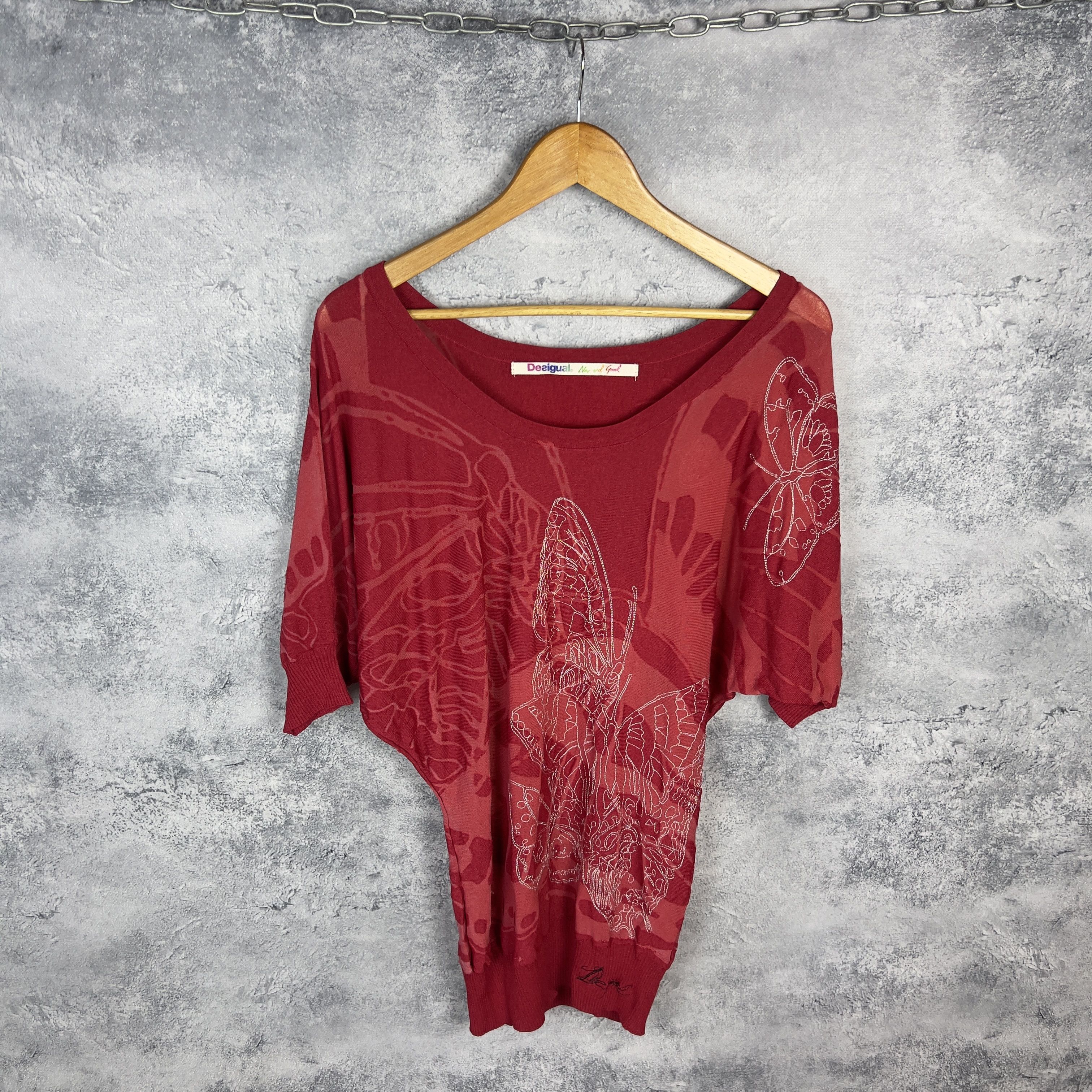 Desigual Desigual Blouse Women's Size L Multicolotr Short Sleeve Size L / US 10 / IT 46 - 1 Thumbnail