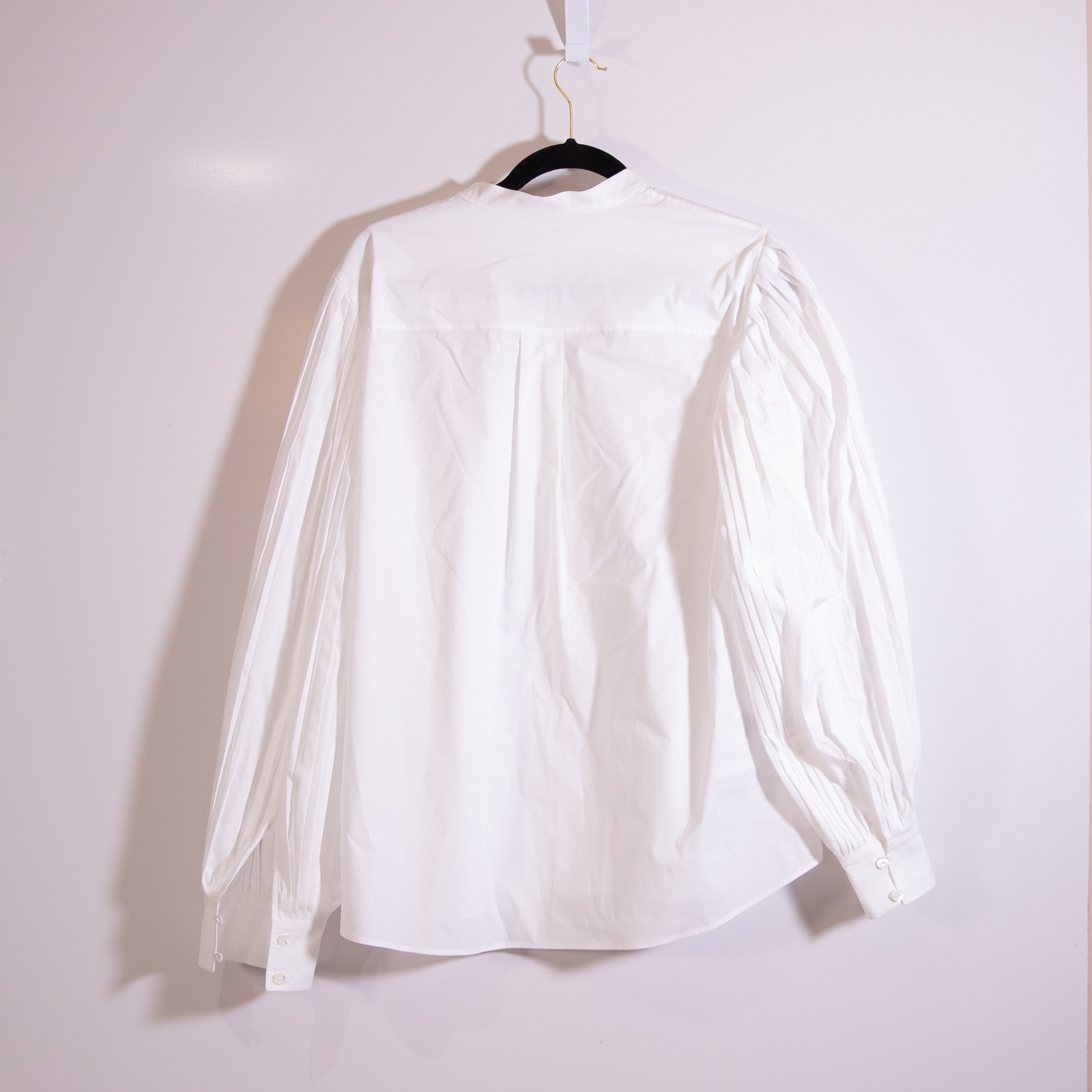 Altuzarra Altuzarra Cotton Poplin Mock Neck Pleated Size L / US 10 / IT 46 - 4 Thumbnail
