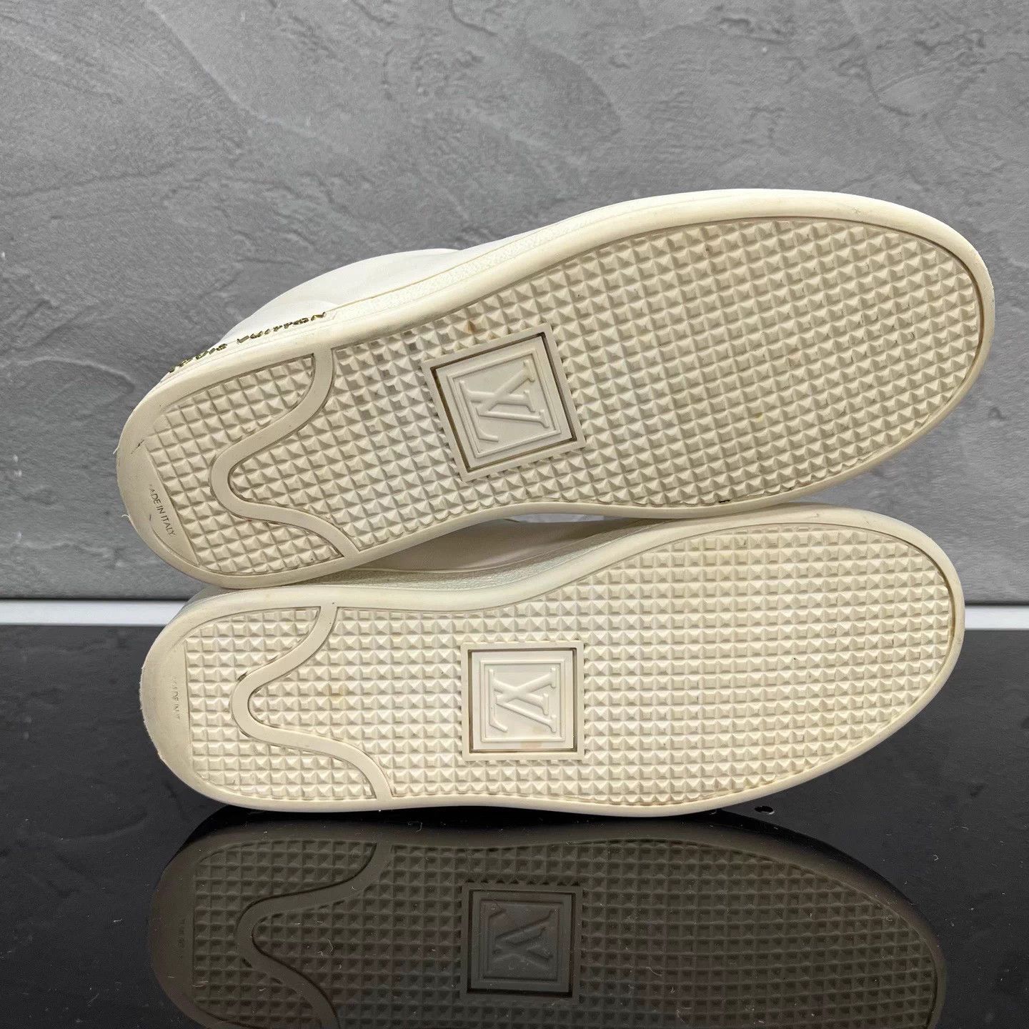Louis Vuitton LV Women's Metallic Buckle White Sneakers Size US 5 / IT 35 - 6 Thumbnail