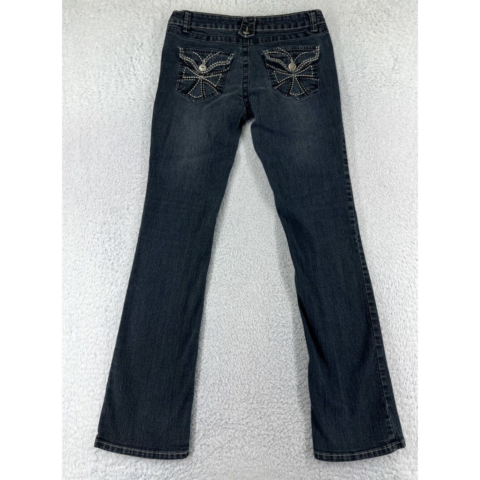 Denime Blue Plitch Women’s Jeans Pants Bootcut Stretch Embroidered Denim Size 5 Blue Size 27" / US 4 / IT 40 - 3 Thumbnail