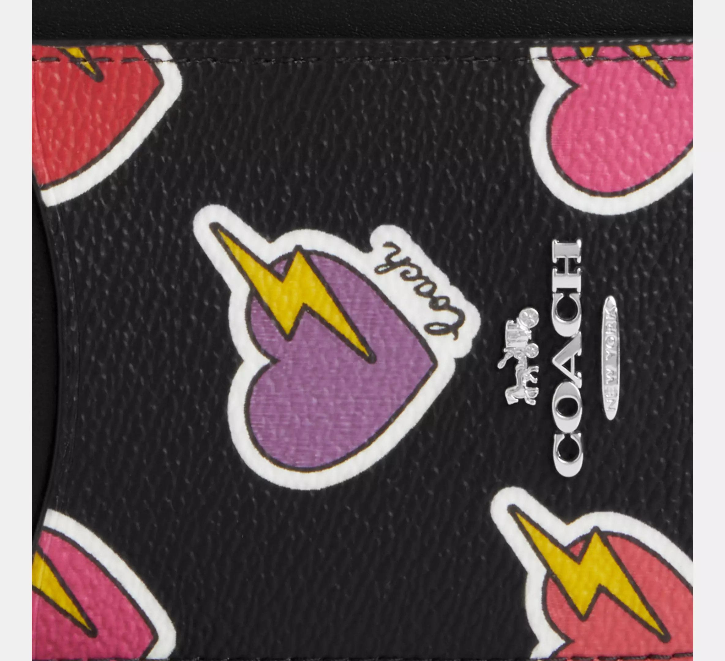 Coach Zip Card Case With Heart Bolt Print CW453 Size ONE SIZE - 4 Thumbnail