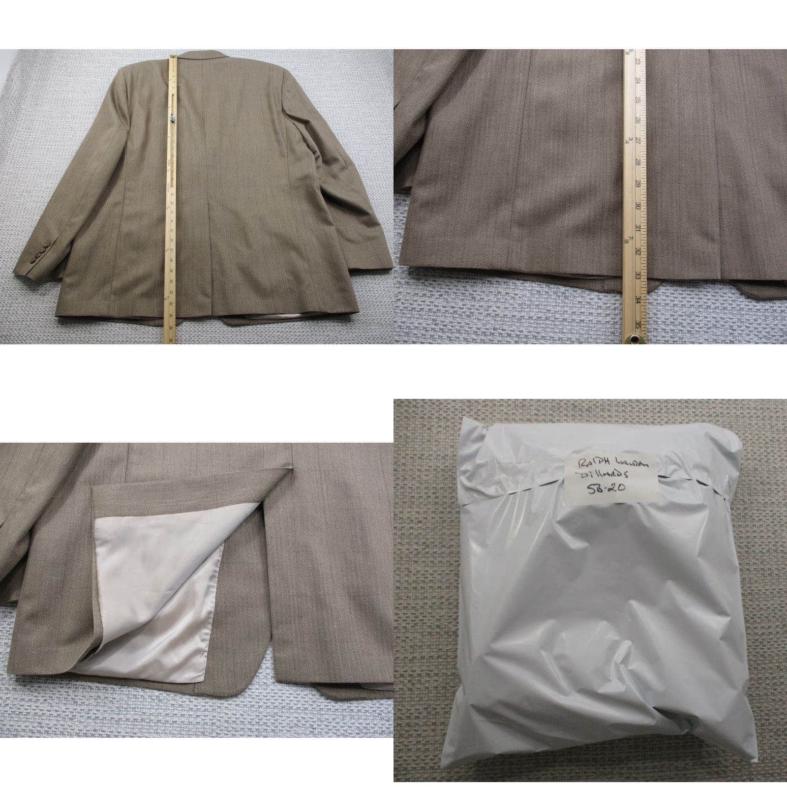 Ralph Lauren Ralph Lauren Blazer Mens 50 Long Brown Wool Silk Herringbone Sport Coat Dillard's Size 50R - 9 Thumbnail