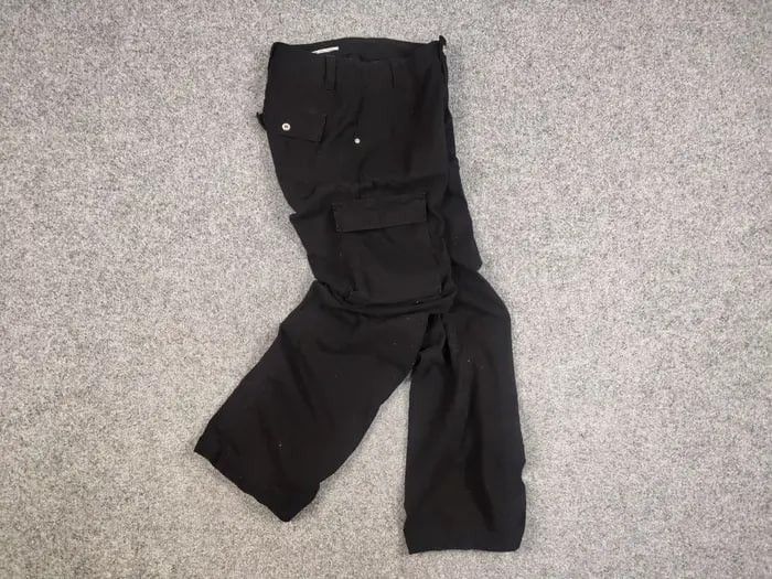 Japanese Brand Vintage Japanese Baggy Black Cotton Cargo Pants Y2K Style Size US 30 / EU 46 - 13 Thumbnail