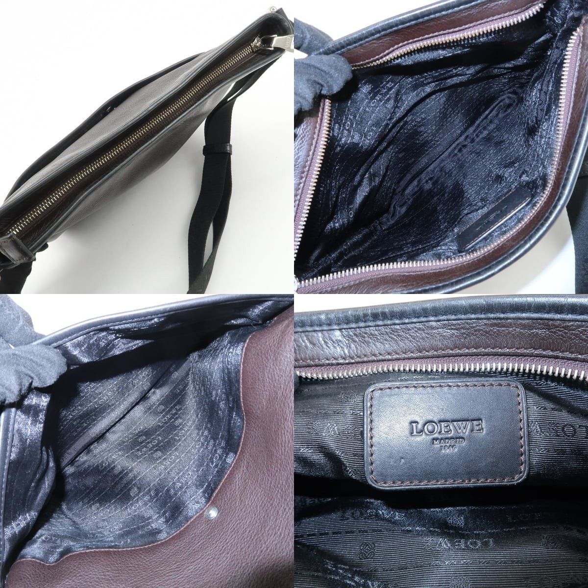 Loewe Loewe Anagram Logo Leather Crossbody Bag Dark Brown Size ONE SIZE - 7 Thumbnail