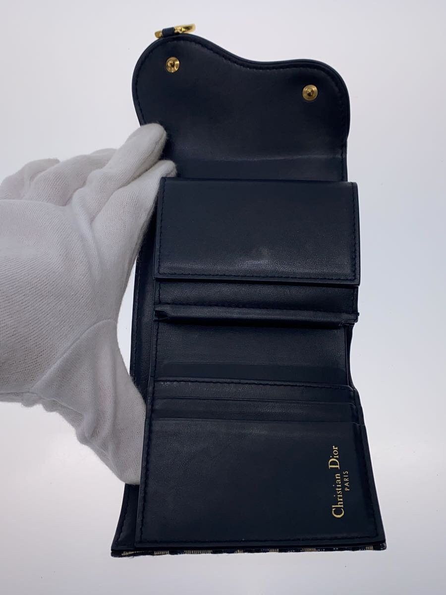 Dior Dior Saddle Lotus Monogram Trotter Tri-Fold Wallet Navy Size ONE SIZE - 4 Thumbnail