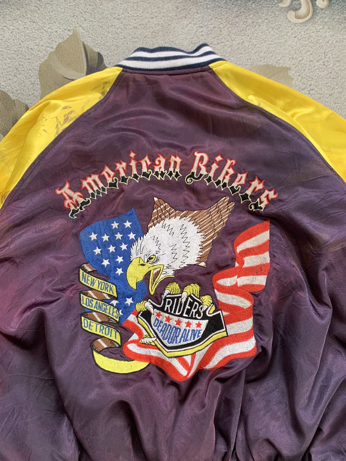 Lucky Brand × Vintage Lucky Stroke Houston American Bikers Sukajan Jacket Size US M / EU 48-50 / 2 - 10 Thumbnail