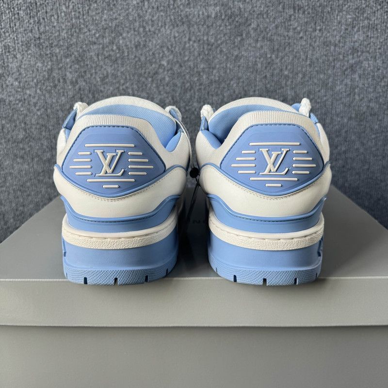 Louis Vuitton Louis Vuitton Trainer Maxi Low Top Sneakers White Blue -250 Size US 9.5 / EU 42-43 - 3 Thumbnail